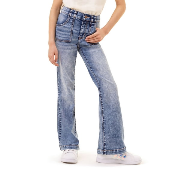 Jordache Girls Patch Pocket Flare Jeans, Sizes 5-18