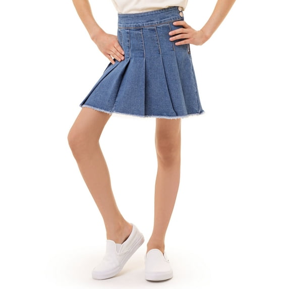 Jordache Girls Pleated Denim Skirt, Sizes XS-XXL