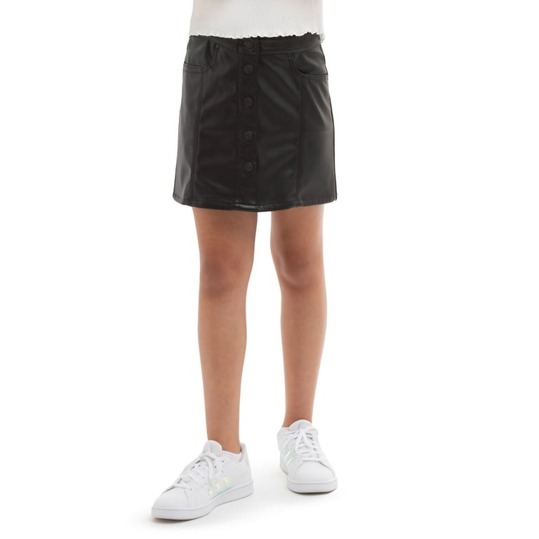 Jordache Girls Pleather Button Front Skirt Sizes XS 2X Walmart