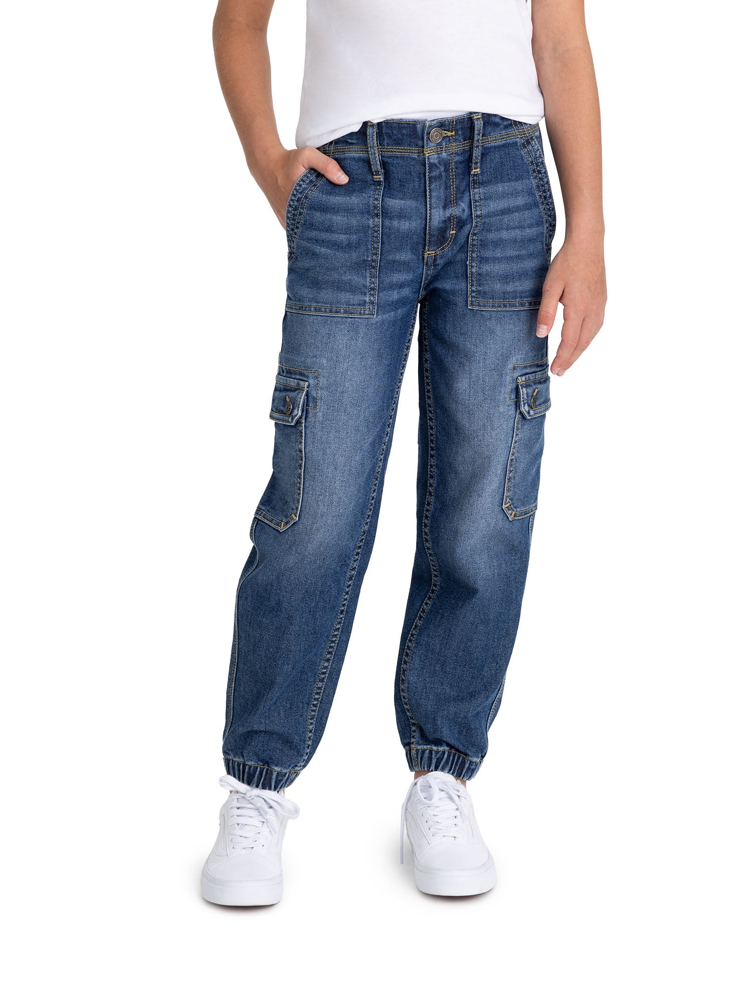 Jordache Girls Utility Denim Joggers, Sizes 6-18 - Walmart.com