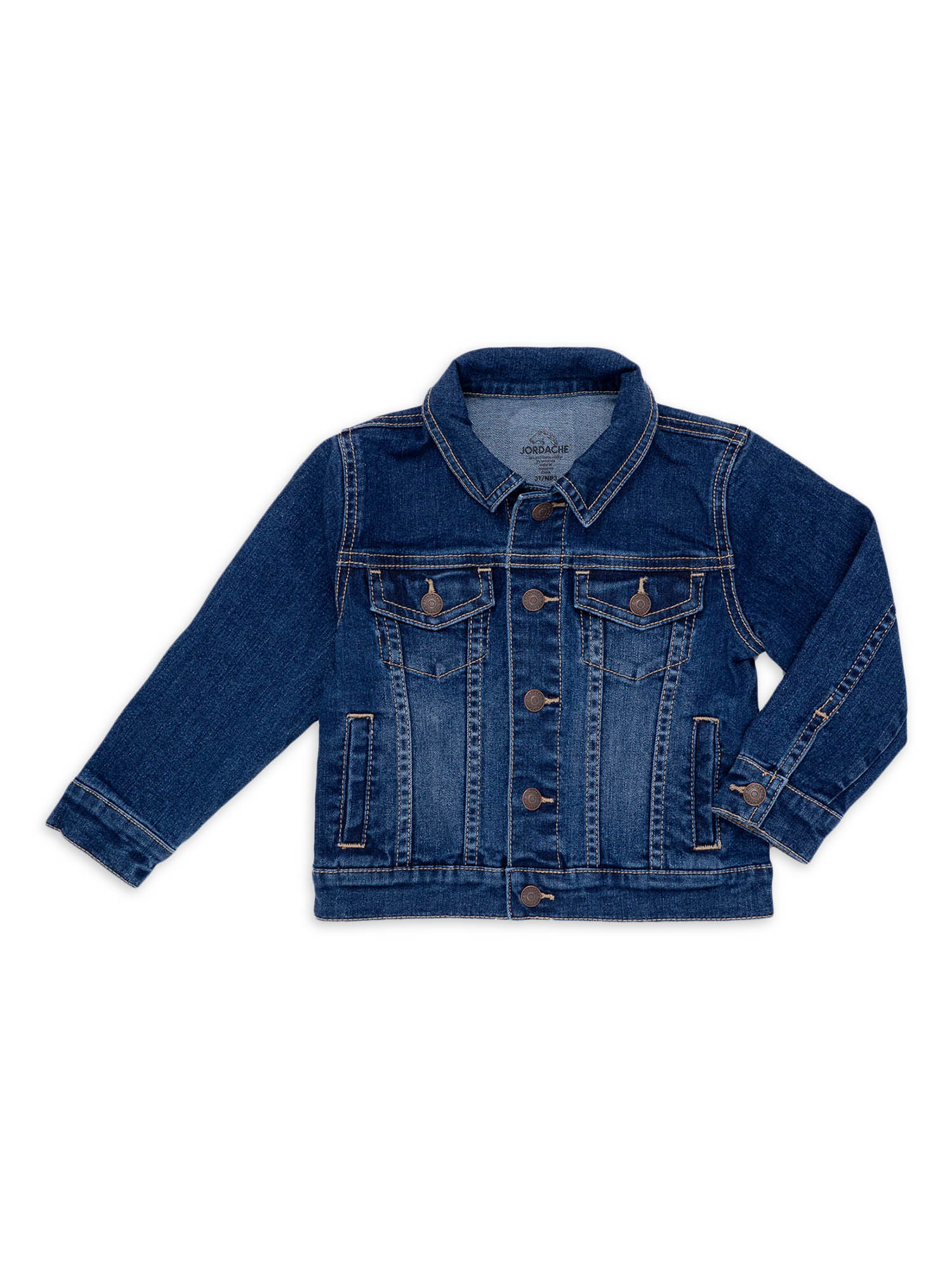 Jordache Long Sleeve Denim Single-Breasted Mid-Length Jacket (Infant or Toddler), 1 Pack - image 1 of 2