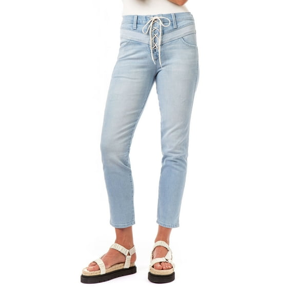 Jordache Vintage Crystal Lace Up Coming & Going Jean Women's