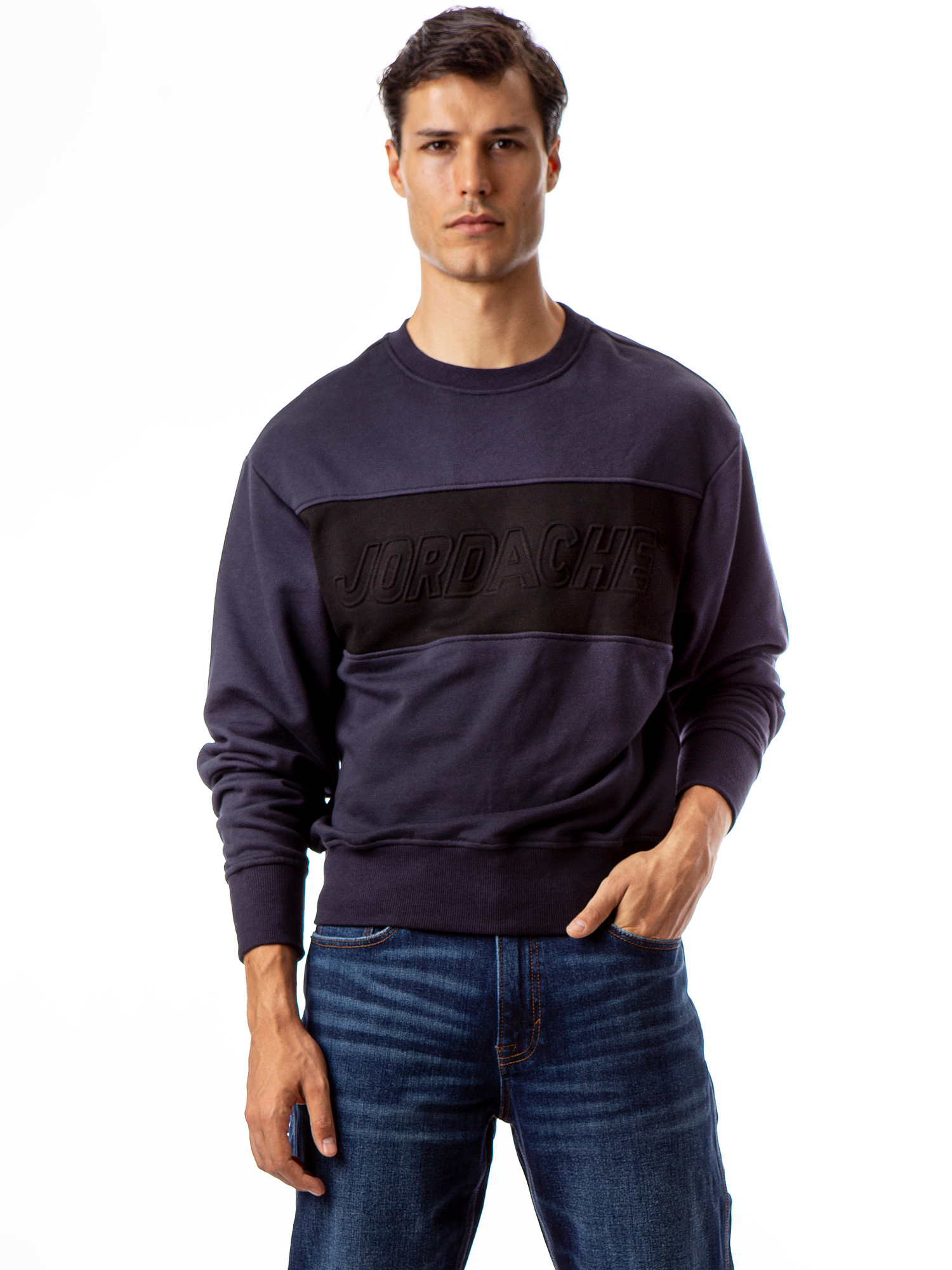 Jordache Vintage Men's Aaron Colorblocked Sweatshirt - image 1 of 5