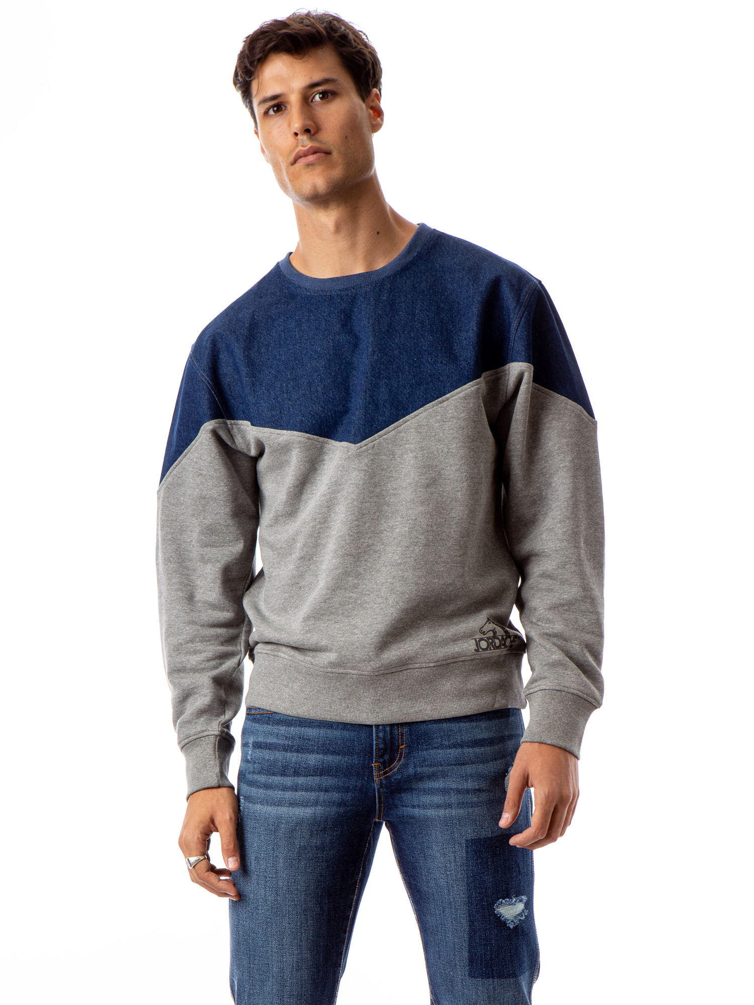 Jordache Vintage Men's Alen Yoke Pullover Sweatshirt, Sizes S-2XL - image 1 of 5