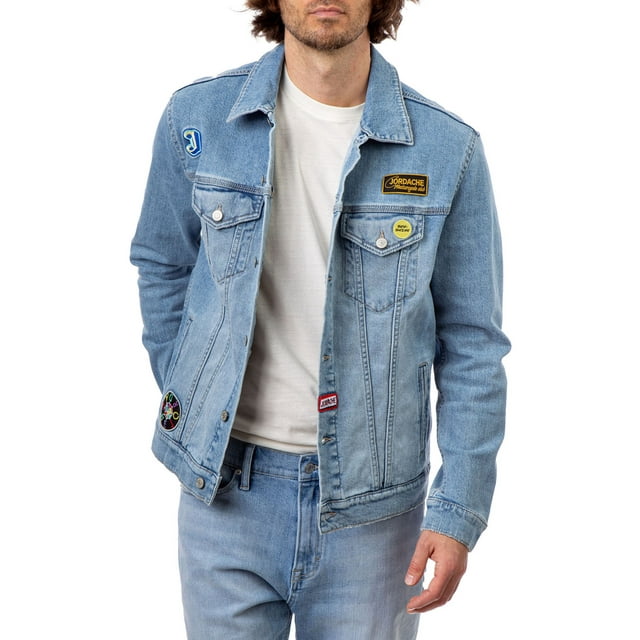 Jordache Vintage Men's Nash Patches Denim Jacket, Sizes S-2XL, Men's Denim Jean Jackets