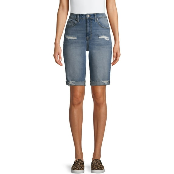 Jordache Vintage Women's Cris High Rise Bermuda Shorts
