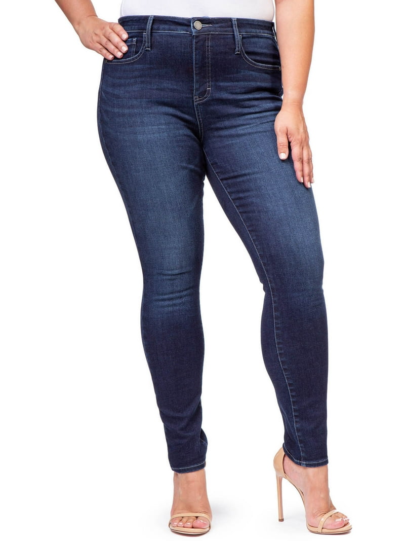 Jordache Women's High Rise Curvy Jeans, Sizes 2-22
