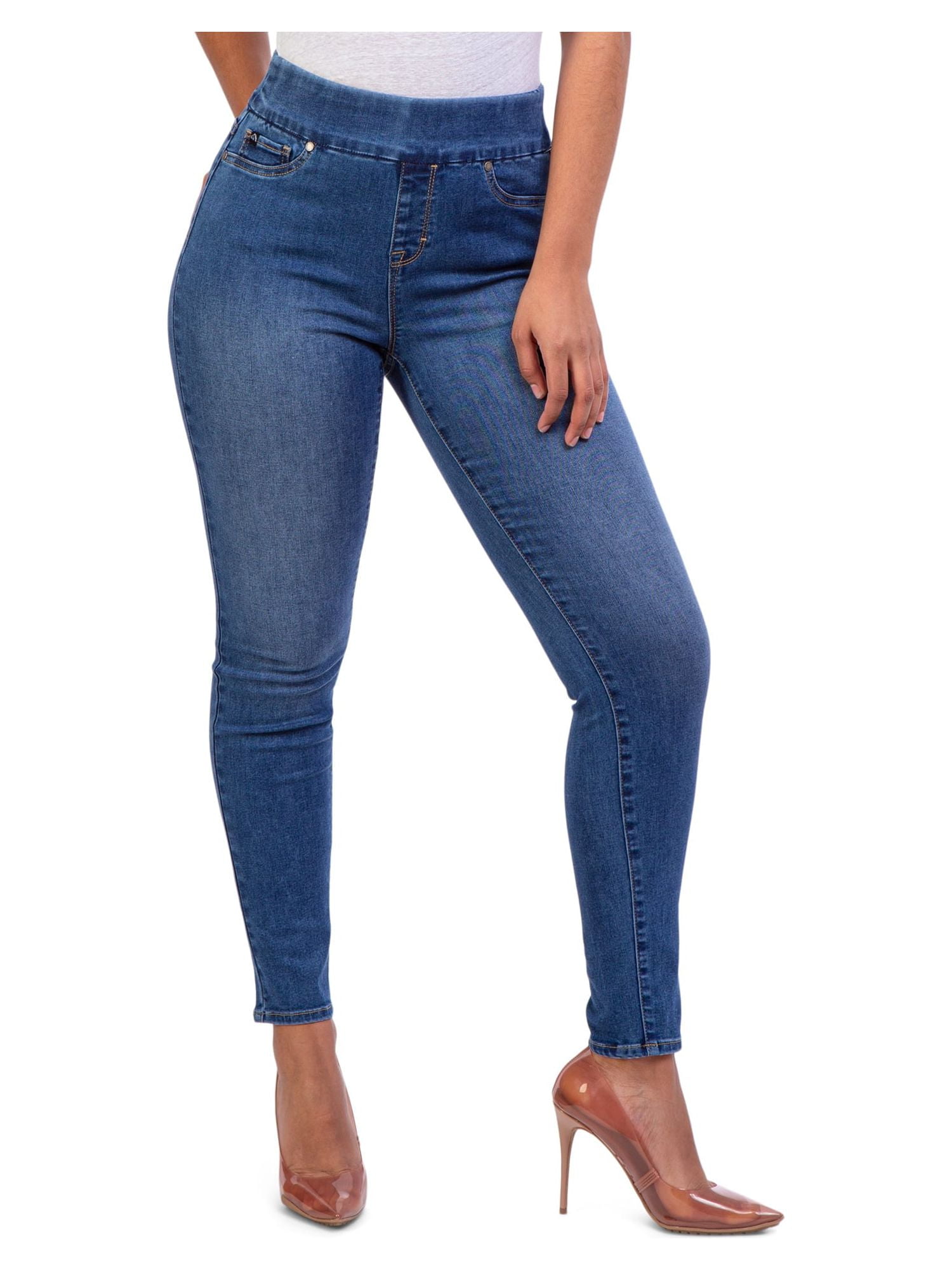 Jordache Women's High Rise Curvy Pull On Jeggings 