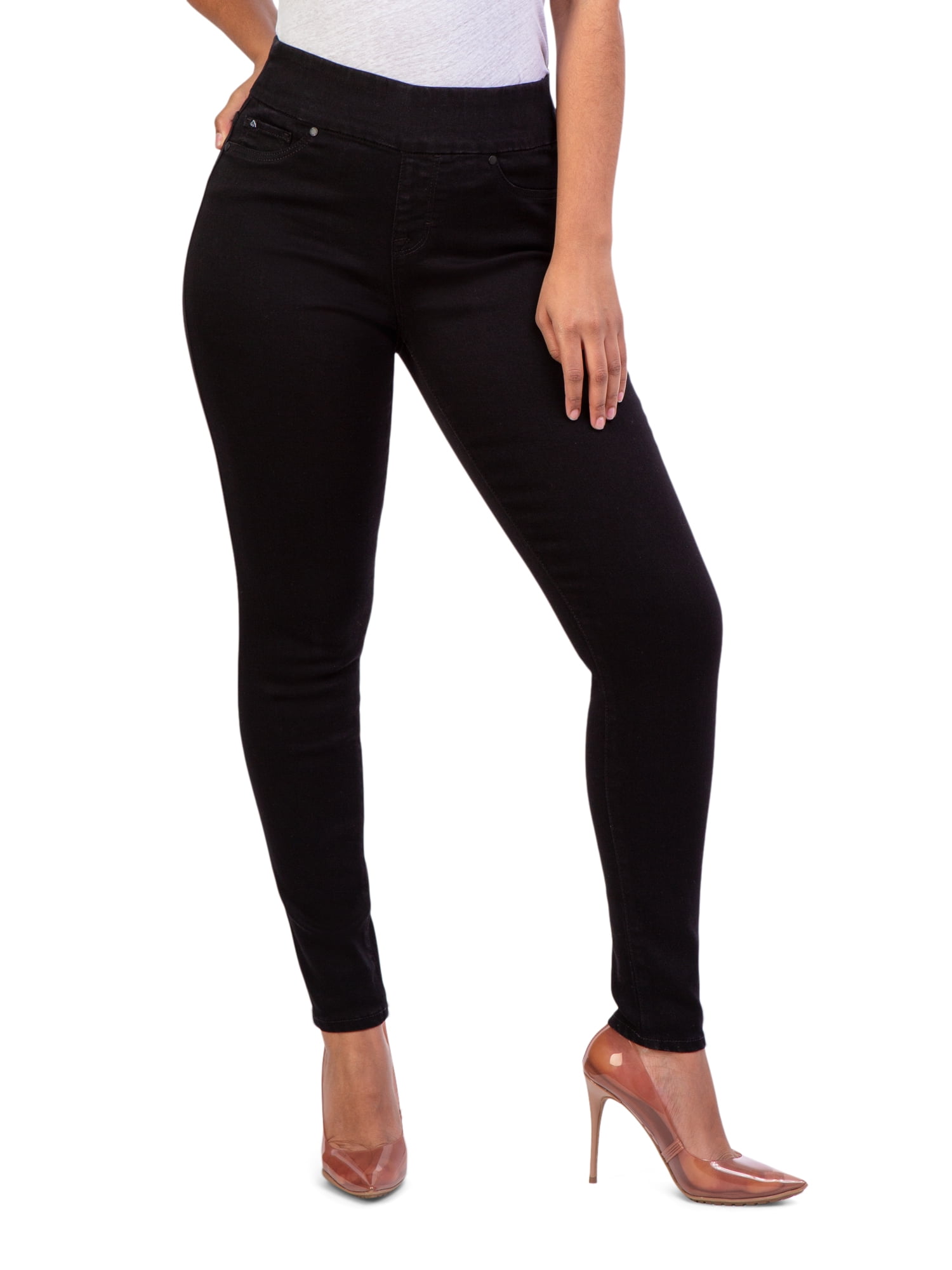 Jordache Women s High Rise Curvy Pull On Jeggings Walmart