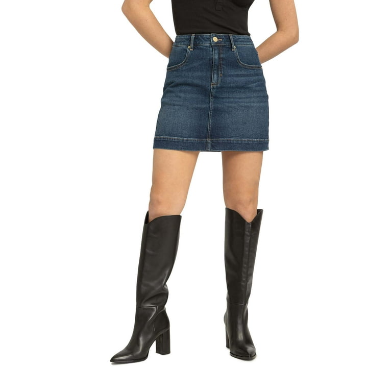 Jordache Women s High Rise Denim Skirt Walmart