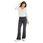 JORDACHE Women's High Rise Flare Jeans, Available in 27", 30", 32" Inseams