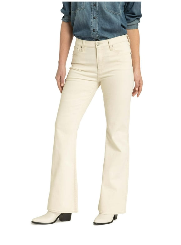 Jordache Women's High Rise Flare Jeans, Available in 27", 30", 32" Inseams