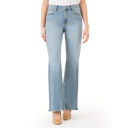 Jordache Women's High Rise Flare Jeans, Available in 27", 30", 32" Inseams