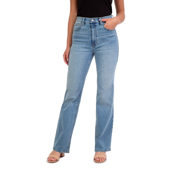 Jordache Women's High Rise Flare Jeans, Available in 27", 30", 32" Inseams
