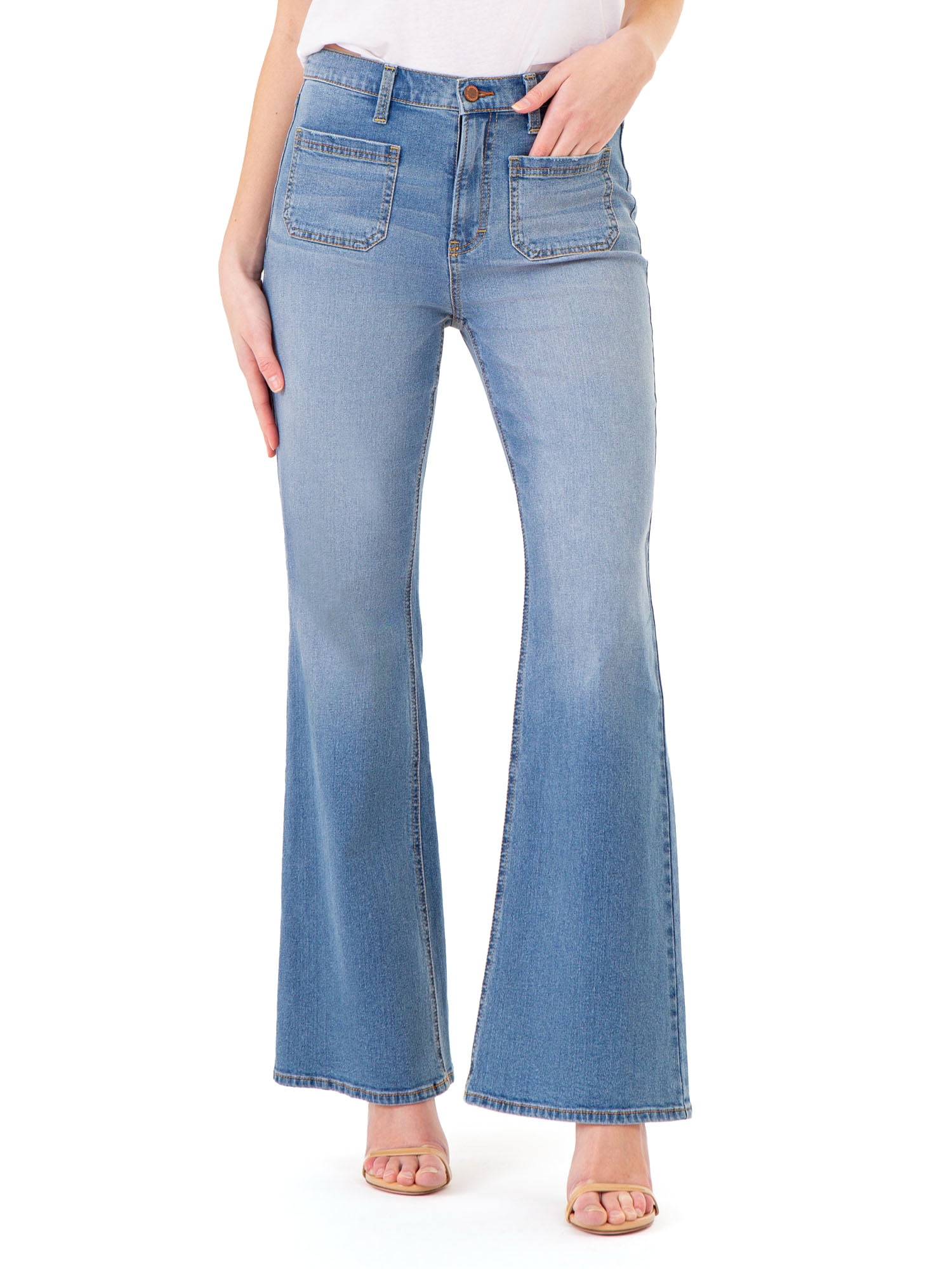 Jordache High Rise Patch Pocket Flare Jeans for Kuwait Ubuy
