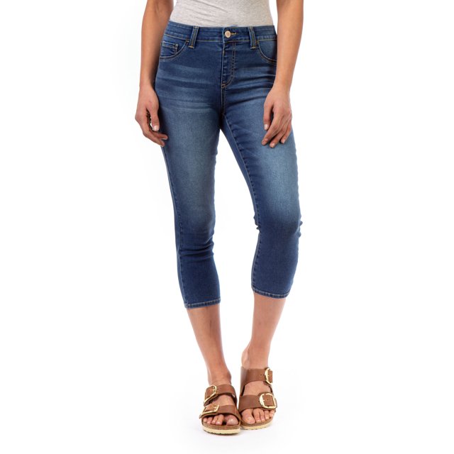 Jordache Women's High Rise Pull On Super Skinny Capri Jeans