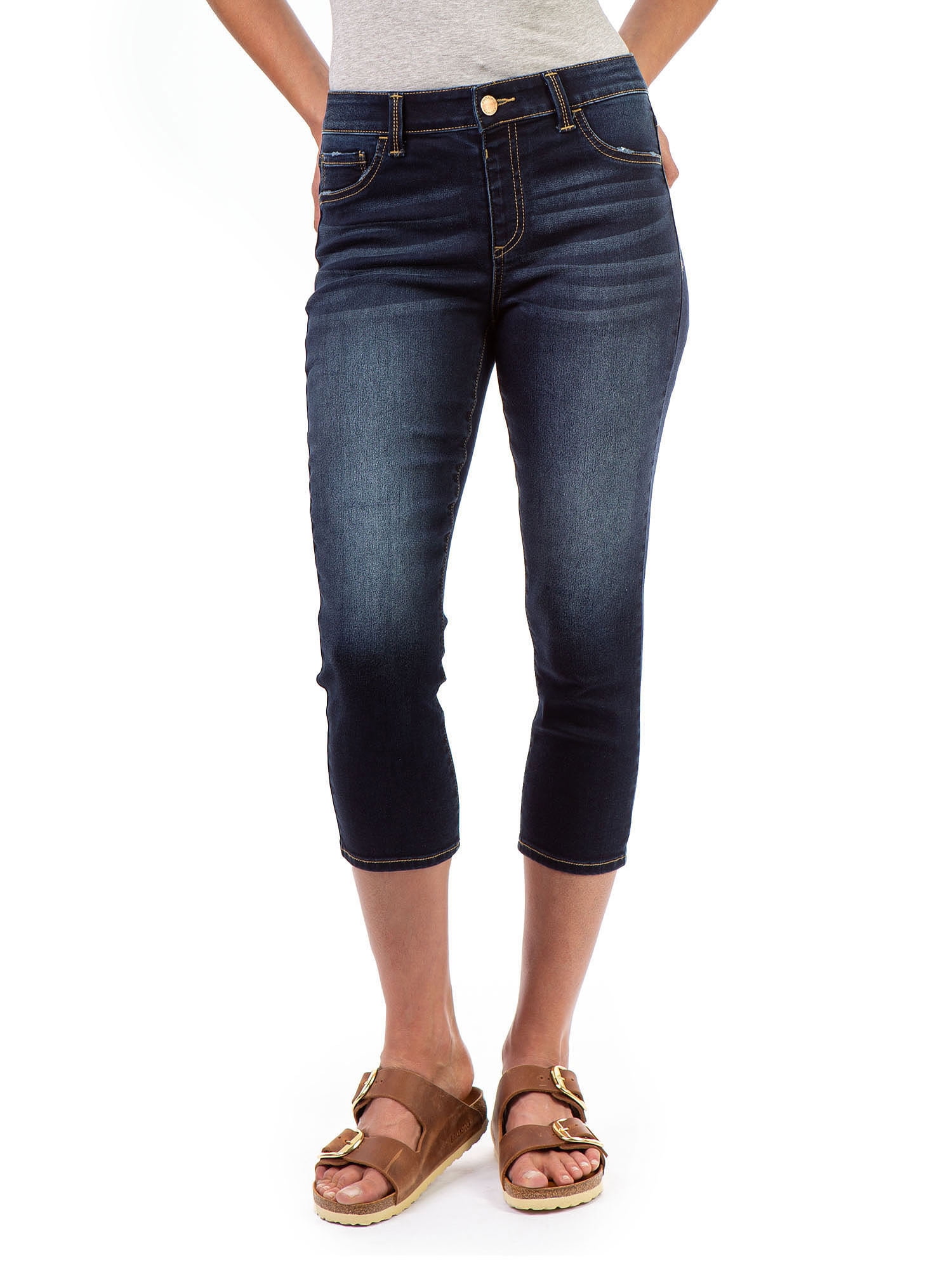 Jordache Women's High Rise Pull On Super Skinny Capri Jeans