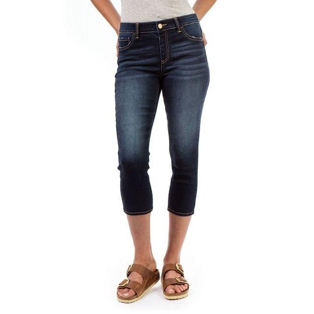 Jordache Women's High Rise Pull On Super Skinny Capri Jeans