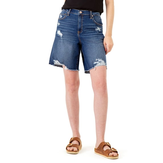Jordache Women's High Rise Relaxed Denim Short