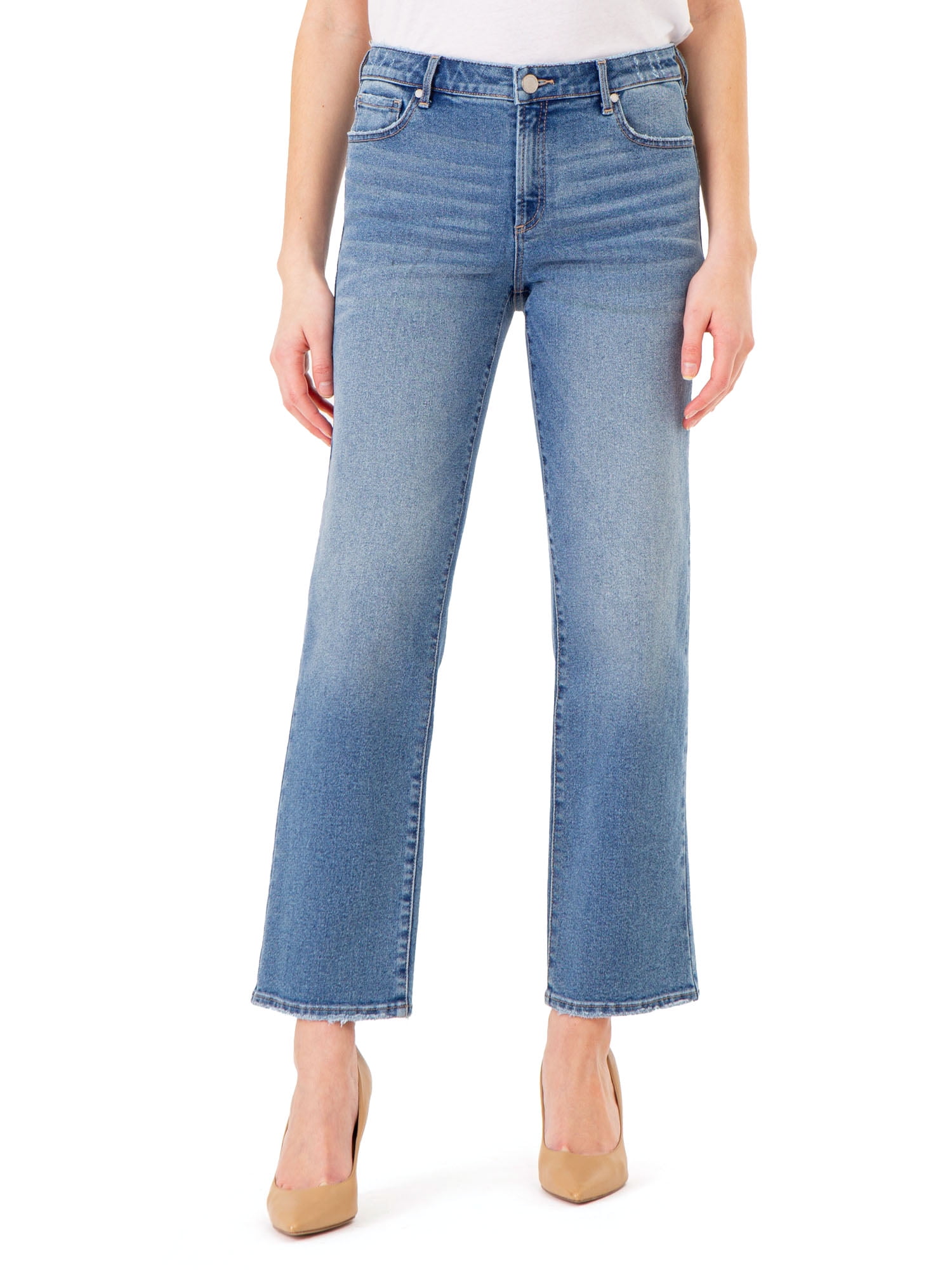 Jordache Women's High Rise Straight Jeans, Sizes 2-22 - Walmart.com