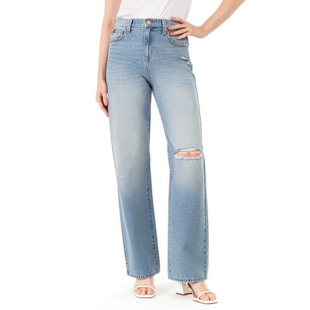 Jordache Women's High Rise Wide Leg Jeans, Sizes 222