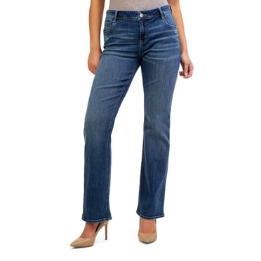 Jordache Women’s Mid Rise Bootcut Jeans, Regular and Short Inseam