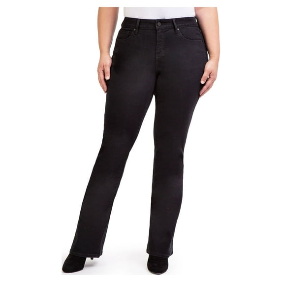 Jordache Women's Mid Rise Curvy Bootcut Jeans, Available in 30" and 32" Inseams