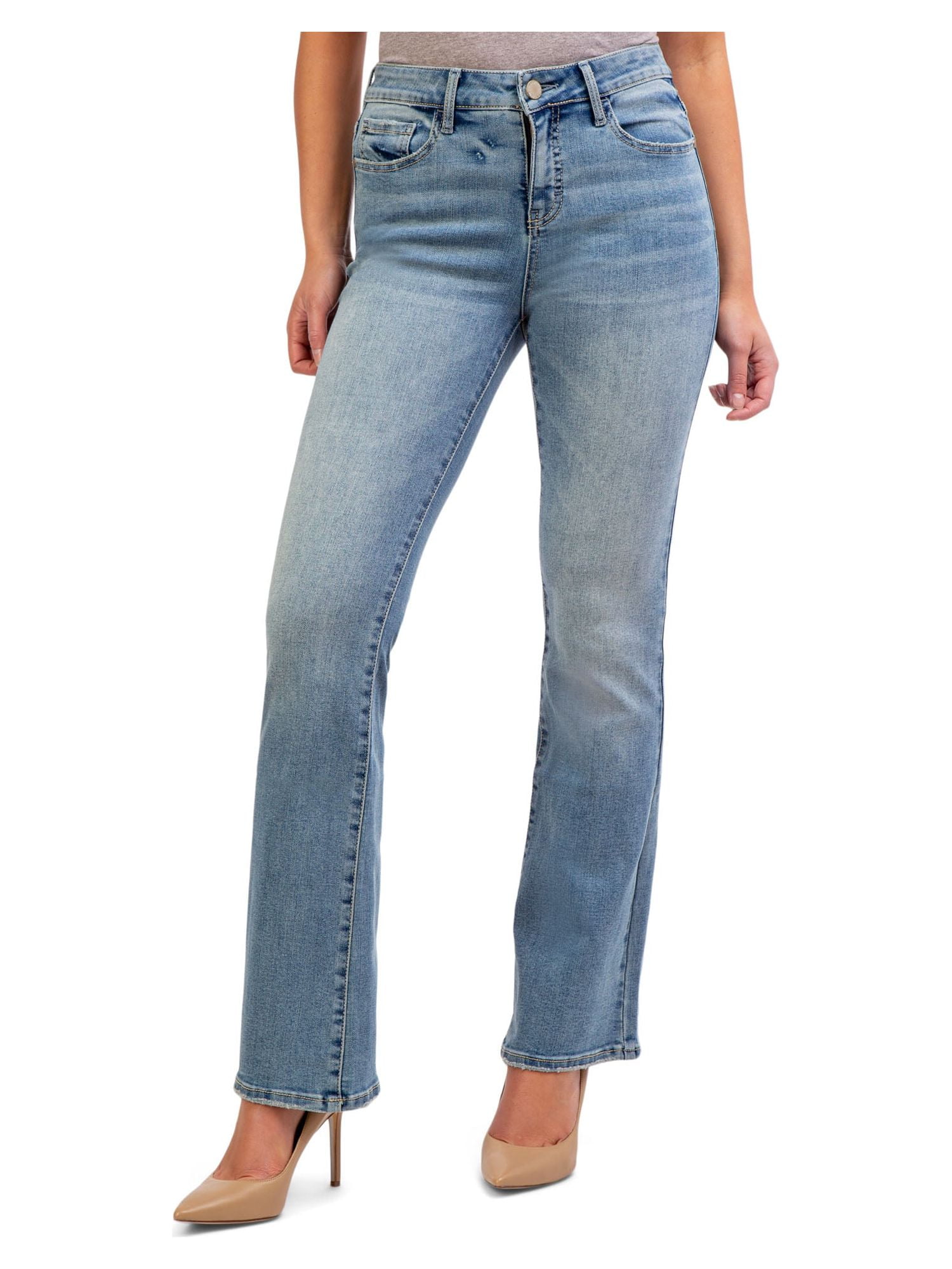Jordache Women's Mid Rise Curvy Bootcut Jeans, Available in 30