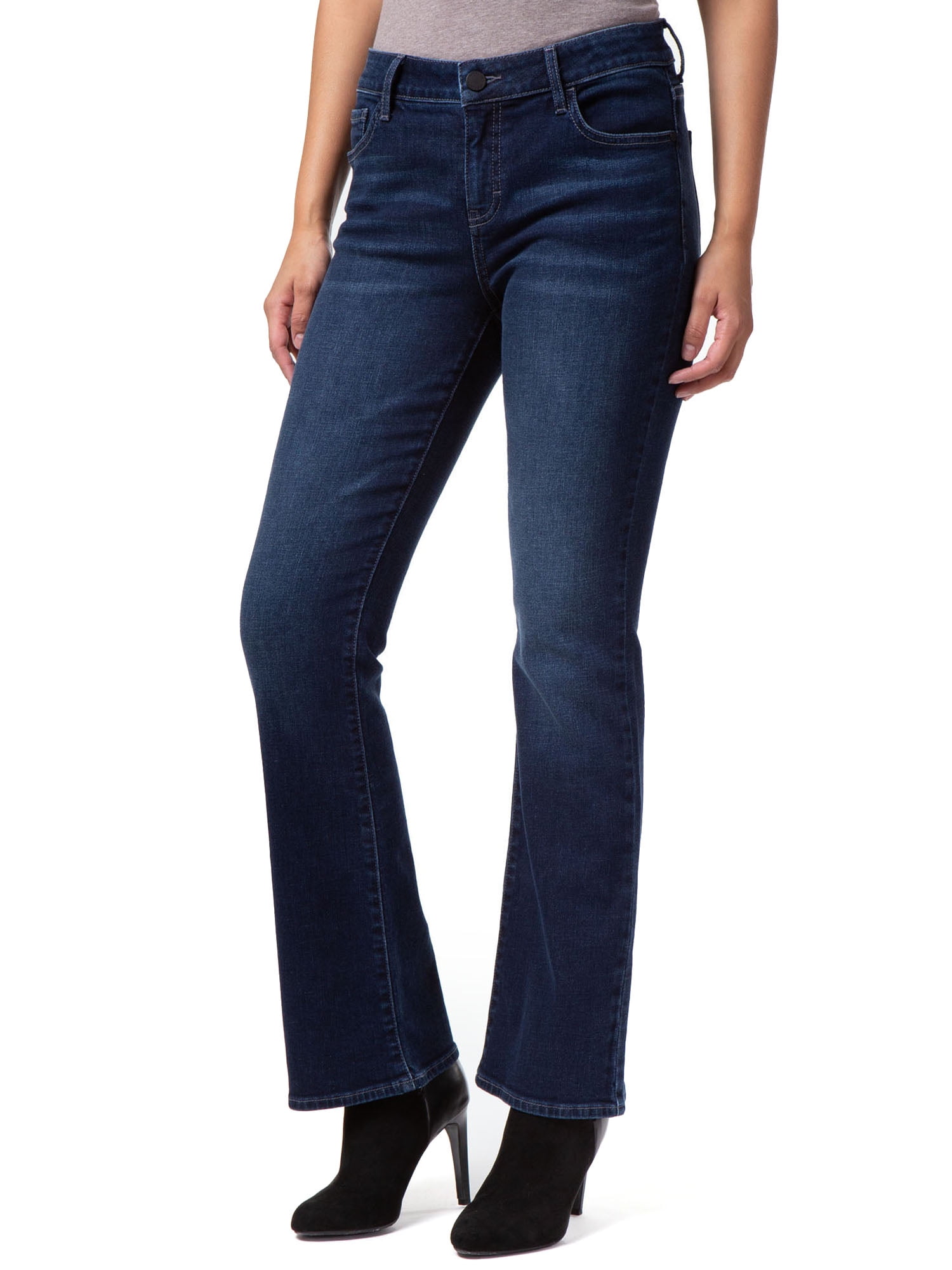 Jordache Women's Mid Rise Curvy Bootcut Jeans, Available in 32