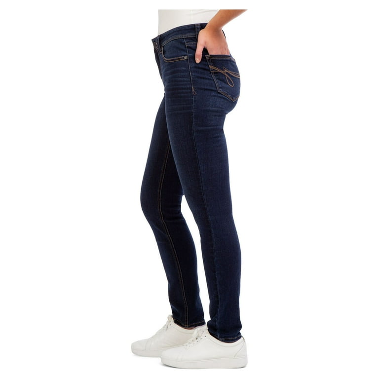 Jordache Women's Mid Rise Skinny Jeans, Regular and Short Inseams