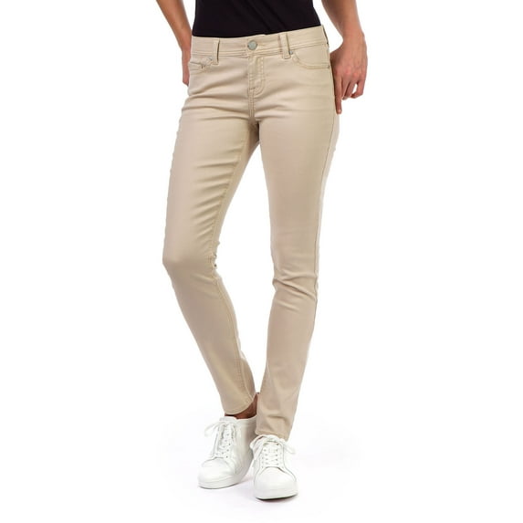 Jordache Women's Mid Rise Skinny Jeans, Regular and Short Inseams