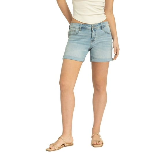 Jordache Women's High Rise Relaxed Boyfriend Rolled Cuff Short