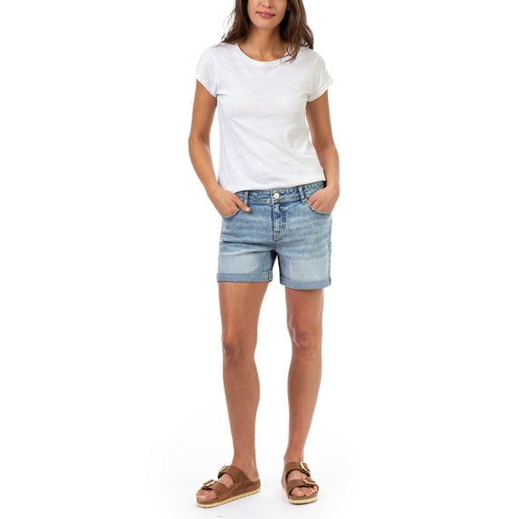 Jordache Womens Boyfriend Short With Rolled Cuff Hem