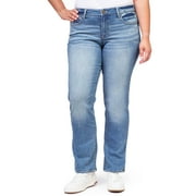 Jordache Womens Mid Rise Curvy Straight Jeans