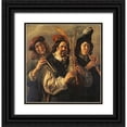 thumbnail image 1 of Jordaens, Jacob 26x27 Black Ornate Wood Framed with Double Matting Museum Art Print Titled - Three Musicians, 1 of 4