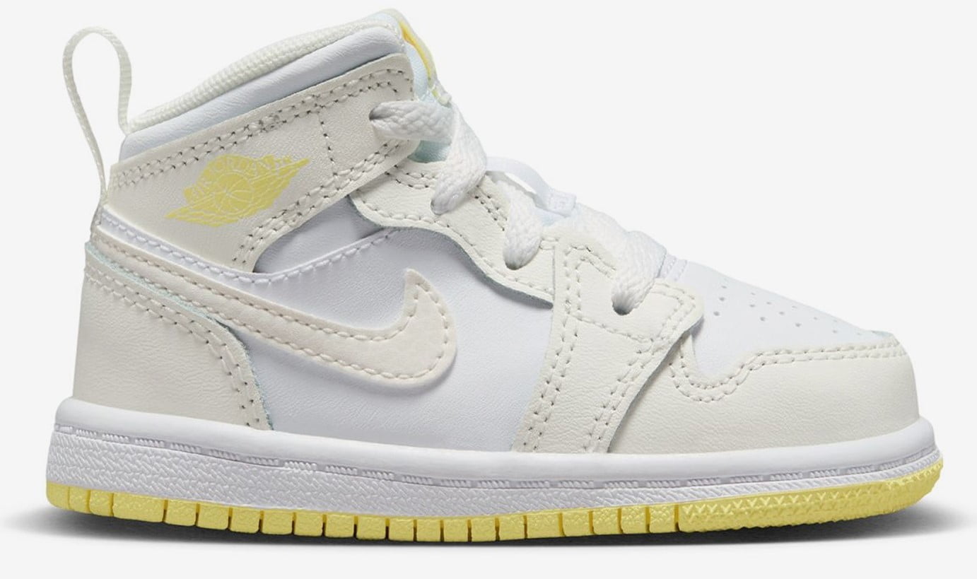 Jordan 1 Mid Baby/Toddler Shoes Color: Sail/White/Light Jordan 1 Mid Baby/Toddler Shoes Color: Sail/White/Light