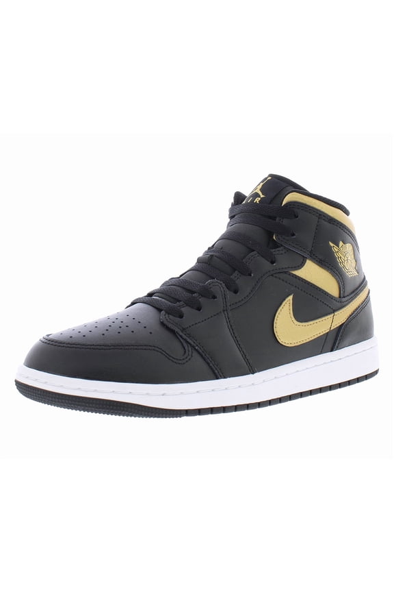 Jordan 1 Mid "Black Metallic Gold" Mens Style : Dq8426