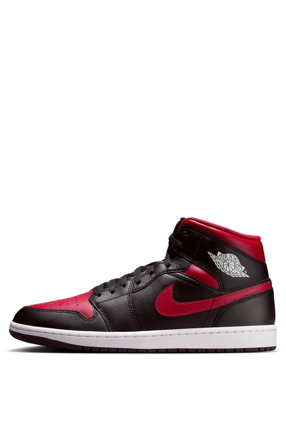Men's Jordan 1 Mid Black/Varsity Red-Summit White (DQ8426 067) - 10