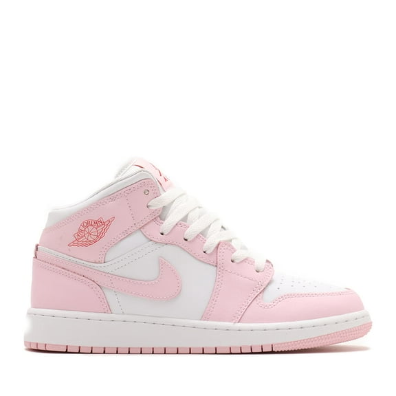 Big Kid's Jordan 1 Mid Pink Foam/White-Fire Red (DQ8423 608) - 6.5
