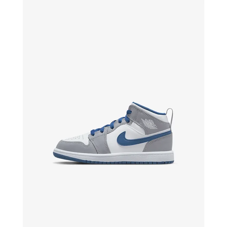 Jordan 1 Mid Preschool Sneaker Cement Grey White True Blue DQ8424 014 Size 11.5 US Walmart