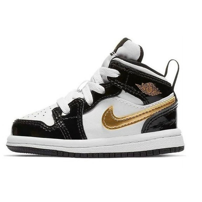 Jordan 1 Mid SE Baby Toddler Shoes Color Black White Metallic Gold Size 4C Walmart