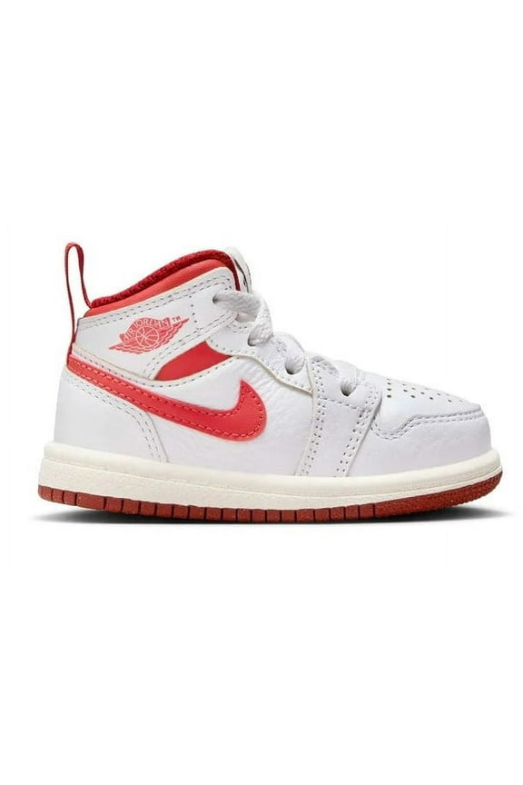 Toddler's Jordan 1 Mid SE White/Lobster-Dune Red-Sail (FJ3466 160) - 10