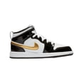 thumbnail image 1 of Jordan 1 Mid SE Preschool Sneaker Black / Metallic Gold-White BQ6932-007, Size 11-US, 1 of 4