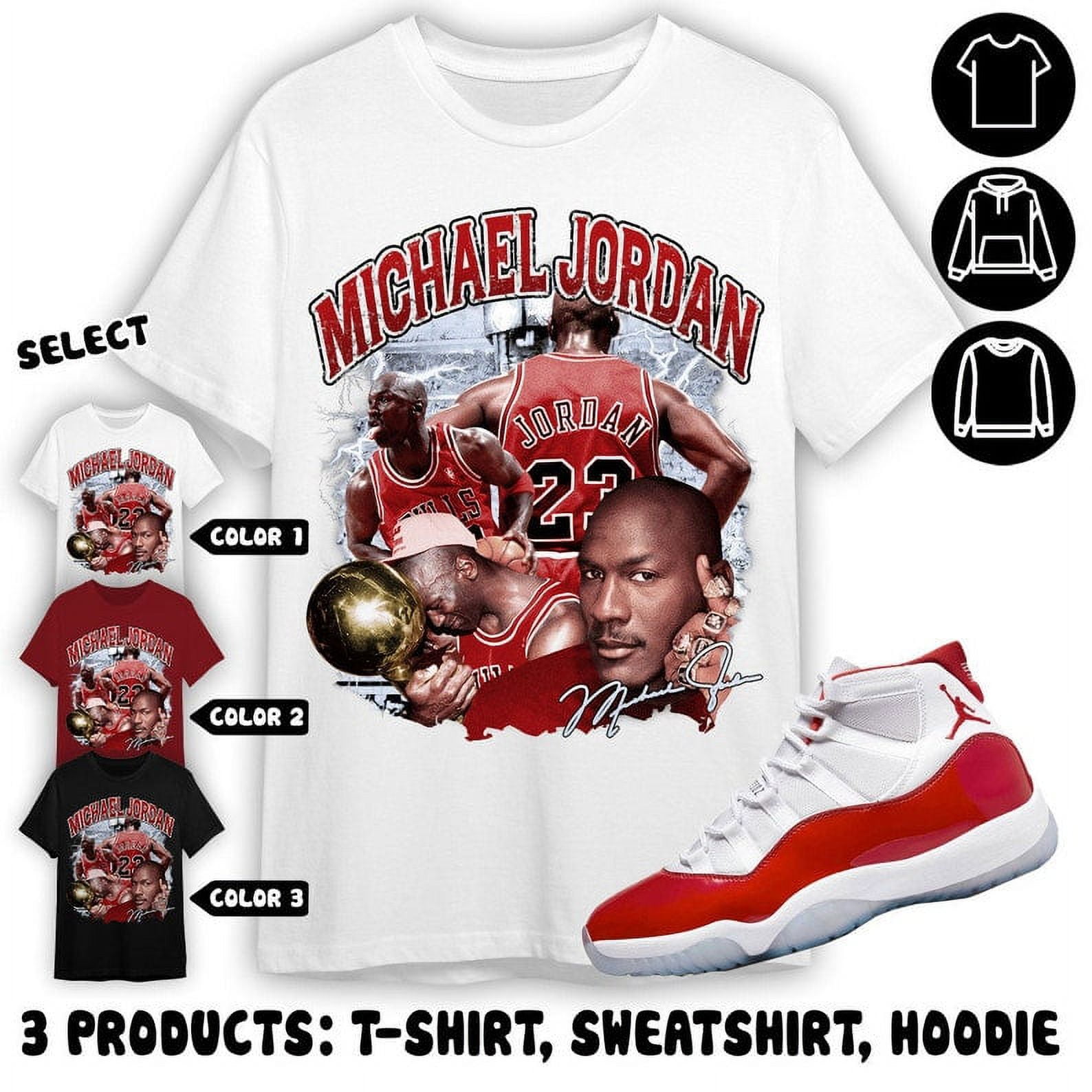 Jordan 11 Cherry Unisex Shirt MJ Stranger Shirt To Match Sneaker Color Cherry Red Walmart