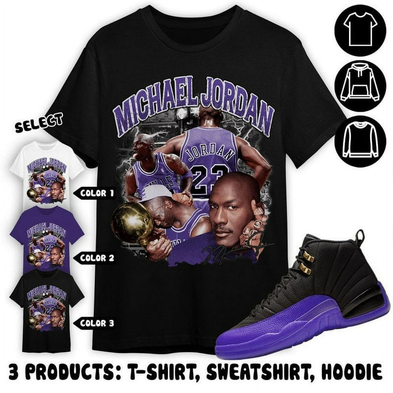 Jordan 12 Field Purple Unisex Shirt MJ Stranger Shirt To Match Sneaker Color Purple Walmart