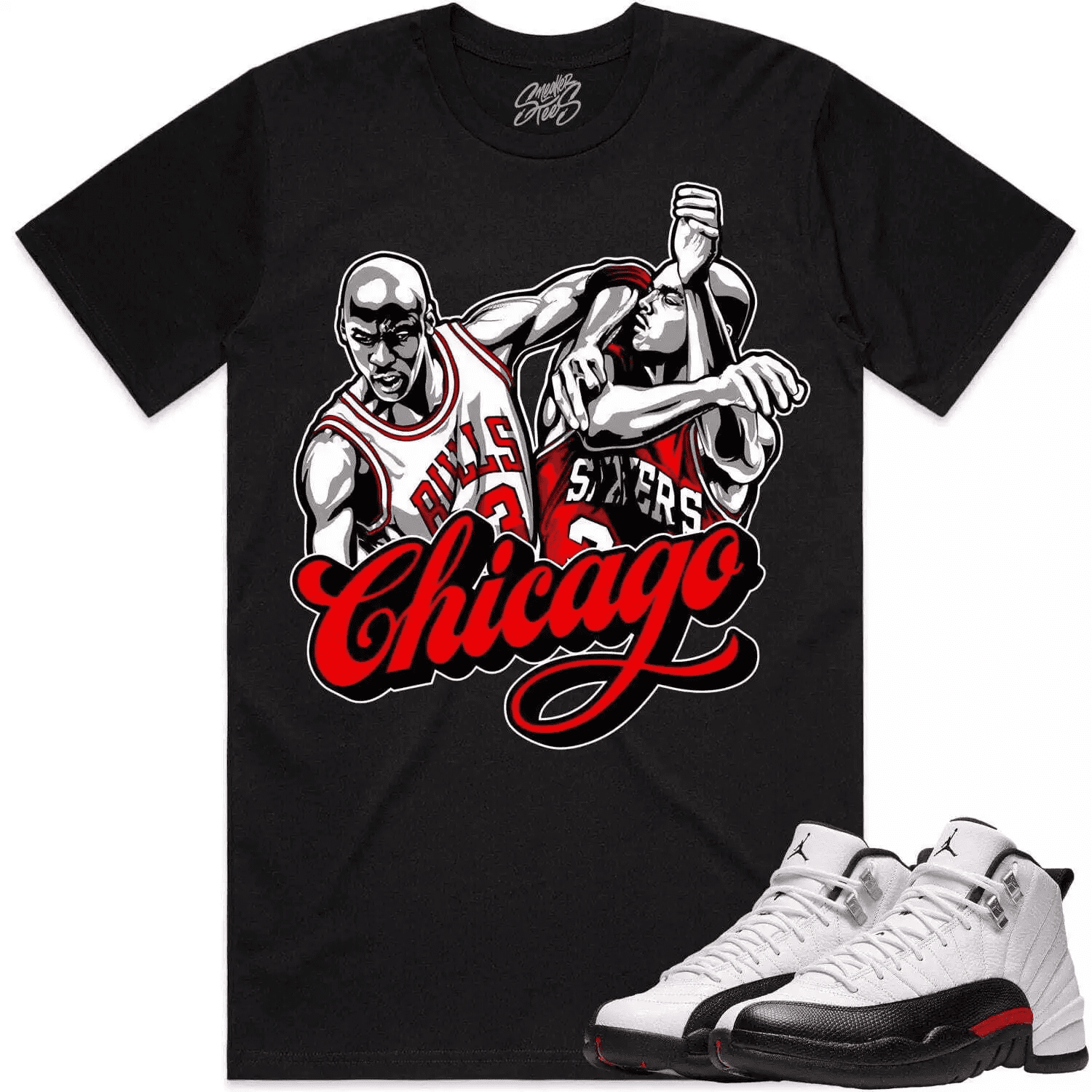 Jordan 12 Red Taxi 12s Shirt to Match CHICAGO