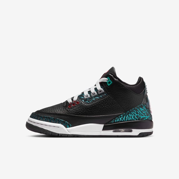 Big Kid's Jordan 3 Retro "Moto" Black/Siren Red-Hyper Jade (FV5437 001) - 5
