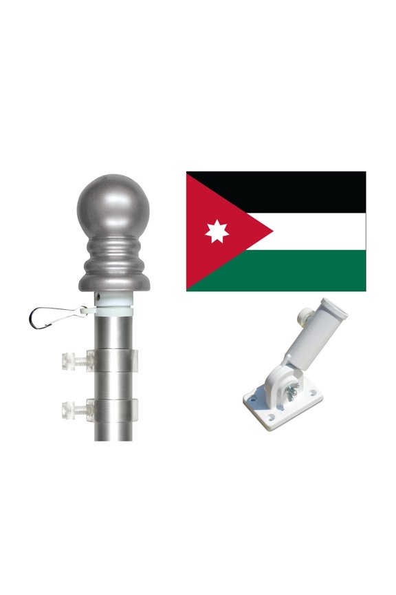 Jordan 3'x5' Flag and Spinner Flagpole Set, Includes Flag, 6' Spinner Pole and Bracket