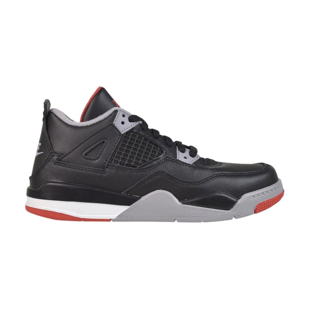 Jordan 4 Retro Bred Reimagined (PS), Black/Fire Red-Cement Grey