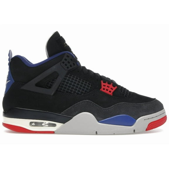 Men's Jordan 4 Retro Black/Fire Red-Deep Royal Blue (FV5029 003) - 10